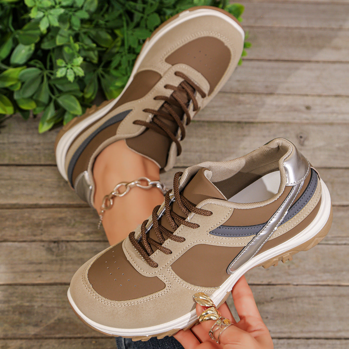 Damen sportliche Sneaker mit atmungsaktivem Obermaterial und starker Dämpfung R&B