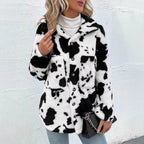 Damen Flauschige Trendjacke mit Tierfell-Optik R&B
