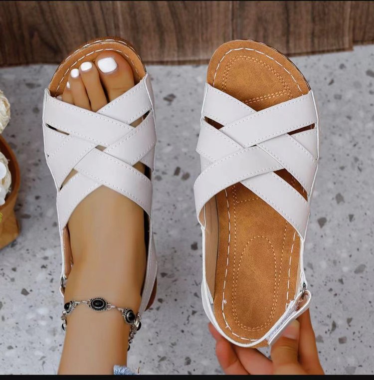 Damen Komfortable Sandalen mit gekreuzten Riemen R&B
