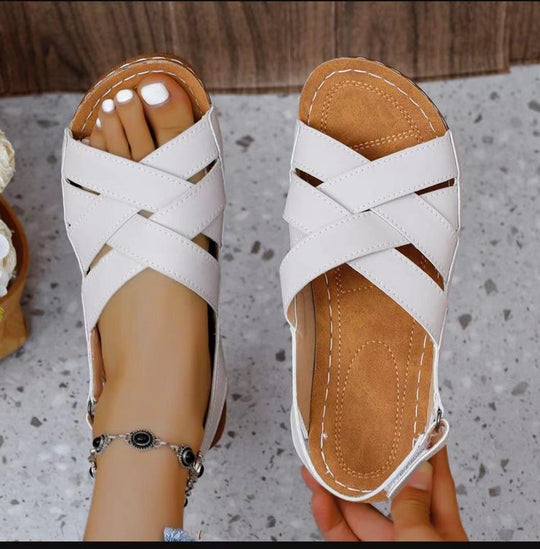 Damen Komfortable Sandalen mit gekreuzten Riemen R&B