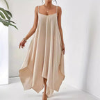 Damen Fließendes Maxikleid mit asymmetrischem Saum R&B