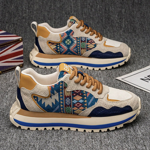 Damen Modische Sneakers mit vielfältigem Ethno-Muster und strapazierfähiger Sohle R&B