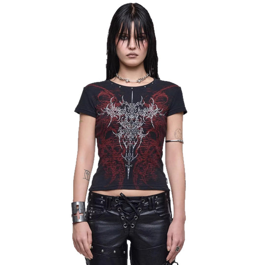 Damen Grafik-Print T-Shirt mit einzigartigem Design R&B