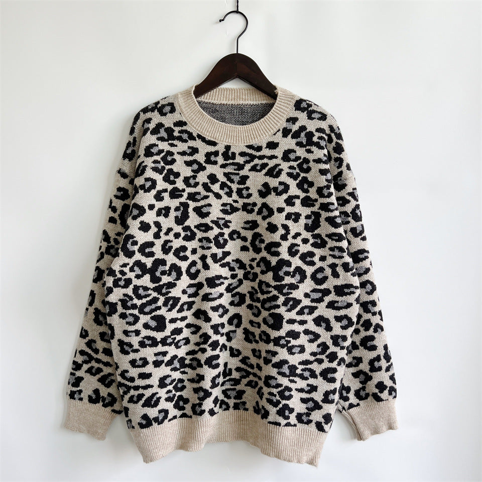 Damen legerer Pullover mit tierischem Muster R&B