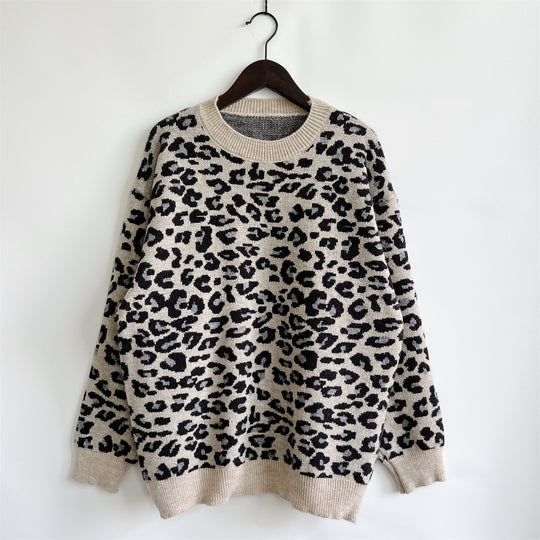 Damen legerer Pullover mit tierischem Muster R&B