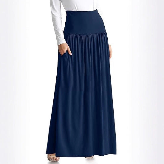 Damen Maxi-Rock mit elastischem Bund und Taschen R&B