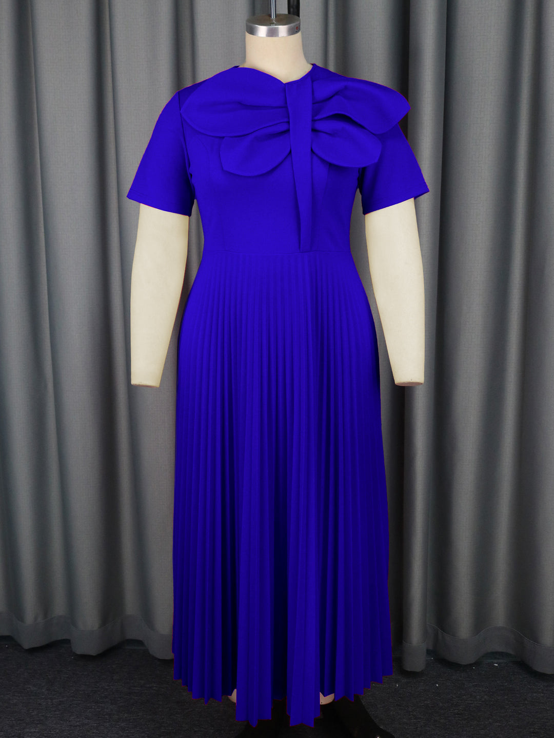 Damen Elegantes Midikleid mit voluminösem Schleifenakzent R&B