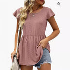 Damen Sommerliches Blusenshirt mit Rüschendetails R&B
