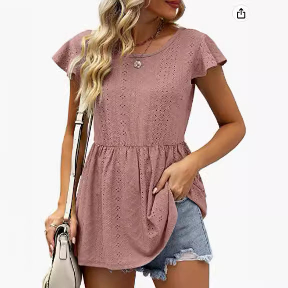 Damen Sommerliches Blusenshirt mit Rüschendetails R&B