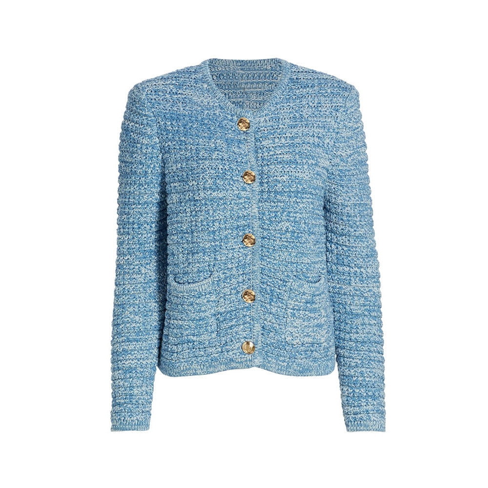 Strickjacke Damen elegant mit goldenen Knöpfen