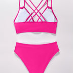 Damen Triangel-Bikini mit geflochtenen Trägern und hohem Schnitt R&B