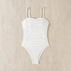 Damen Einteiler Badeanzug mit effektiver Raffung und romantischem Design R&B