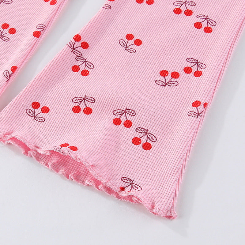 Mädchen Leggings mit fröhlichem Kirschmotiv R&B