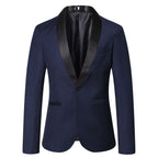 Herren eleganter Smoking-Blazer mit schickem Satinrevers