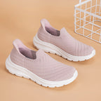 Damen Bequeme Slip-On Sneakers mit atmungsaktiver Strickoberfläche
