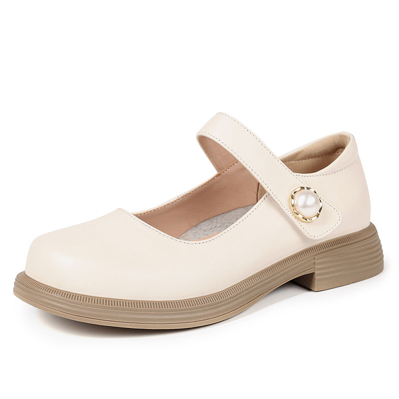Damen Elegante Mary Jane Ballerinas mit modischem Riemen und bequemem Fußbett R&B