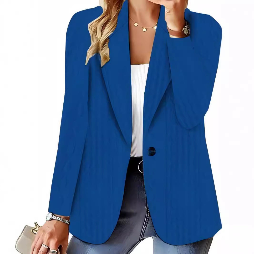 Damen Eleganter Strickblazer mit strukturierter Oberfläche und lässigem Schnitt R&B