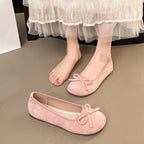 Damen elegante Ballerinas mit zierlichem Schleifendetail EB