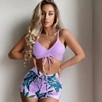 Damen Bikiniset mit süßem Knoten-Design und lässigen Shorts R&B
