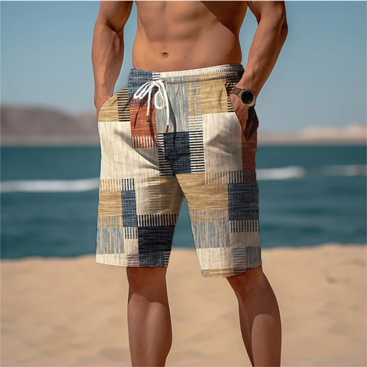 Herren stylische Bade-Shorts mit modernem Graphikmuster R&B