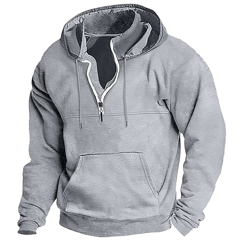 Herren bequemer Kapuzenpullover mit durchgehendem Reißverschluss R&B