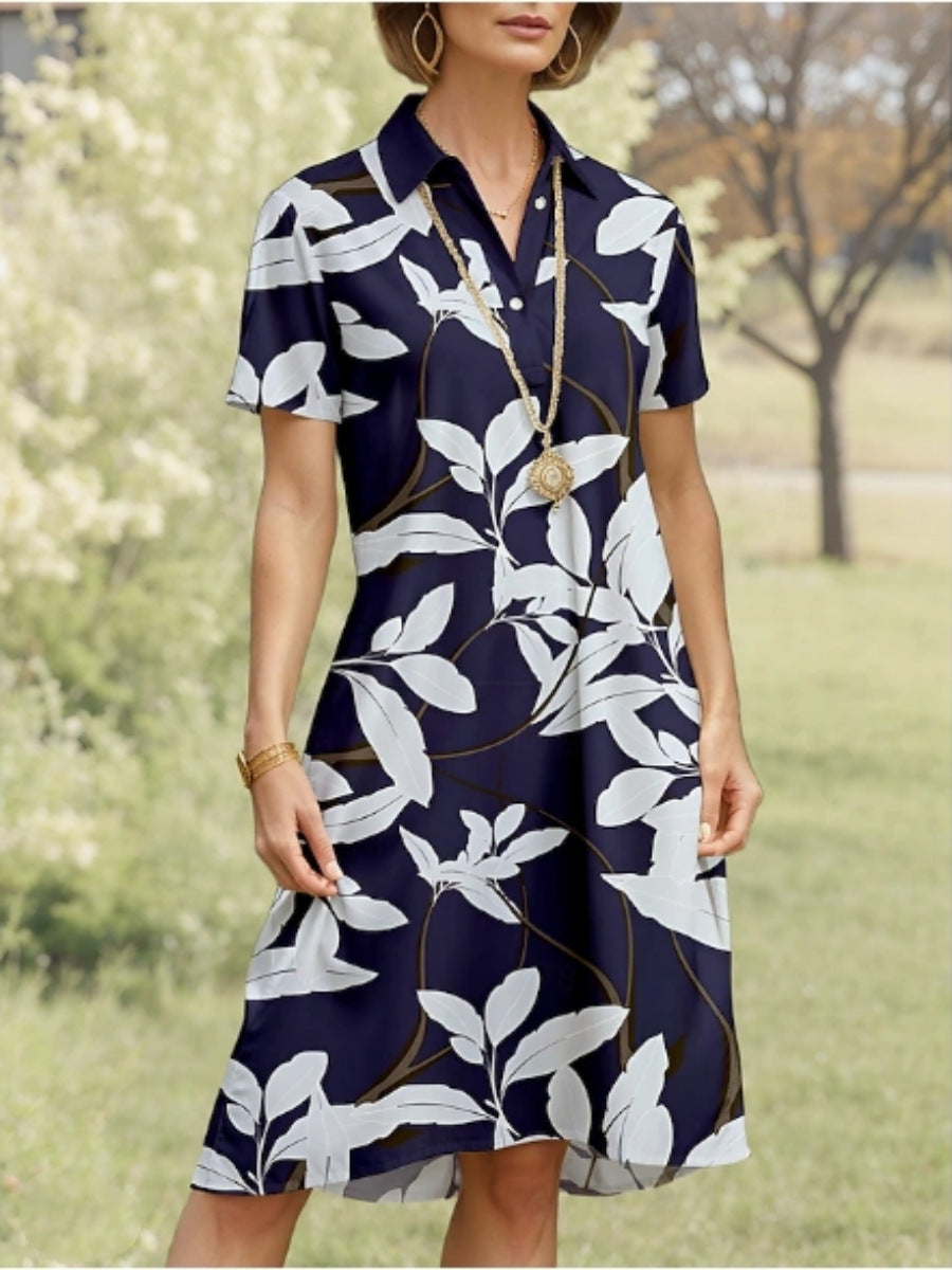 Damen Polo-Kleid mit floralem Design und komfortablem Schnitt R&B