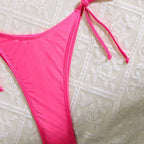 Damen Floral verziertes Triangel-Bikini R&B