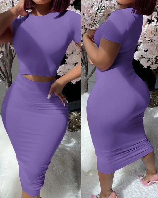 Damen Crop-Top und Bleistiftrock Set R&B
