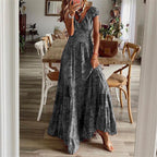 Damen Maxikleid mit raffiniertem Schnitt und verspieltem Volant R&B