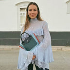Damen Rüschenbluse mit weiten Ärmeln und elegantem Stehkragen R&B