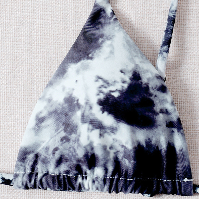 Damen Triangel-Bikini mit verstellbaren Trägern und Raffungen R&B
