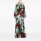 Damen Maxikleid mit asymmetrischem Design und fließendem Material R&B