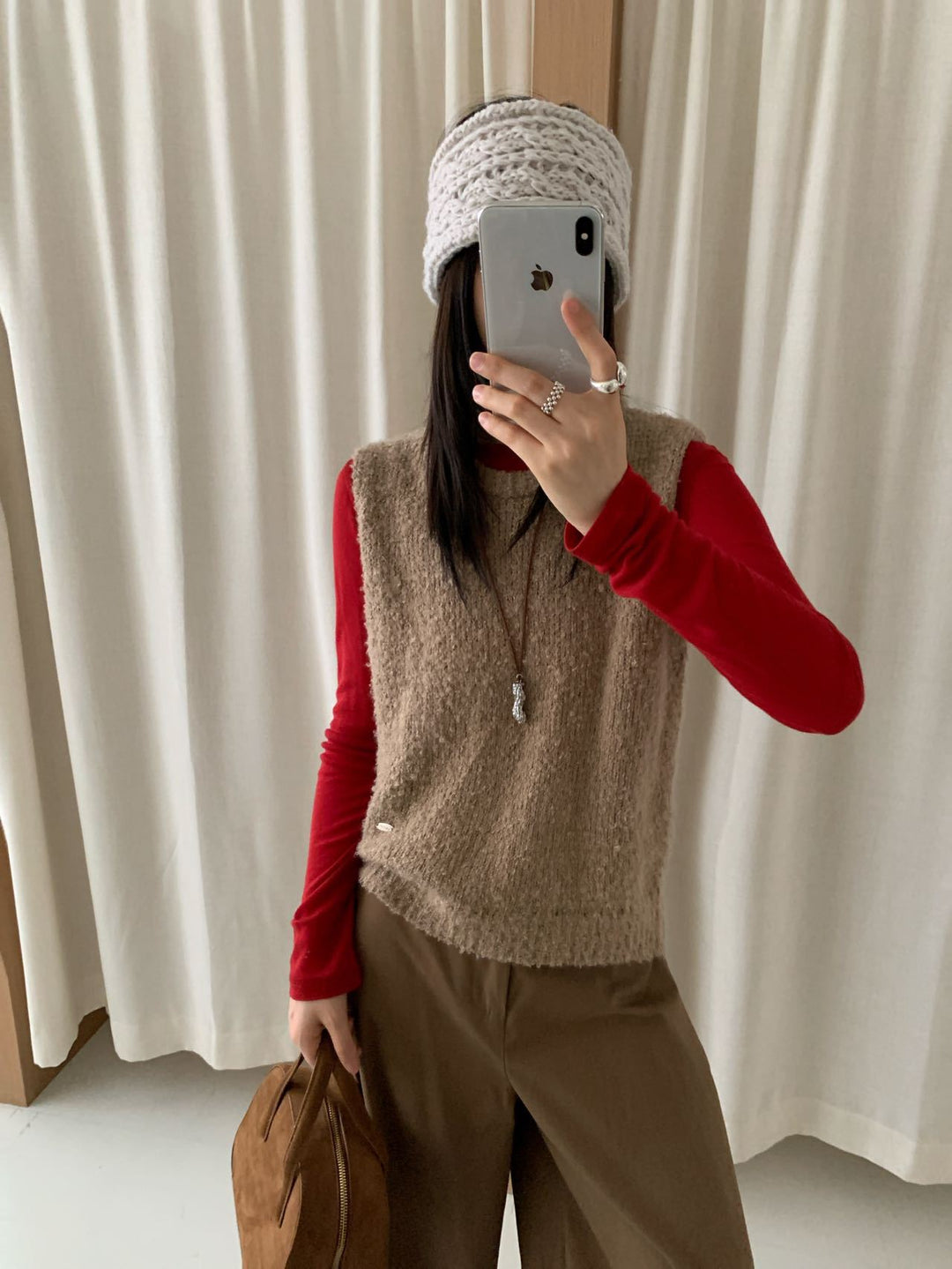 Damen Strickweste mit weichem, flauschigem Material und modernem Schnitt R&B