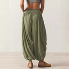 Damen Bequeme Haremshose mit raffinierten Rüschendetails