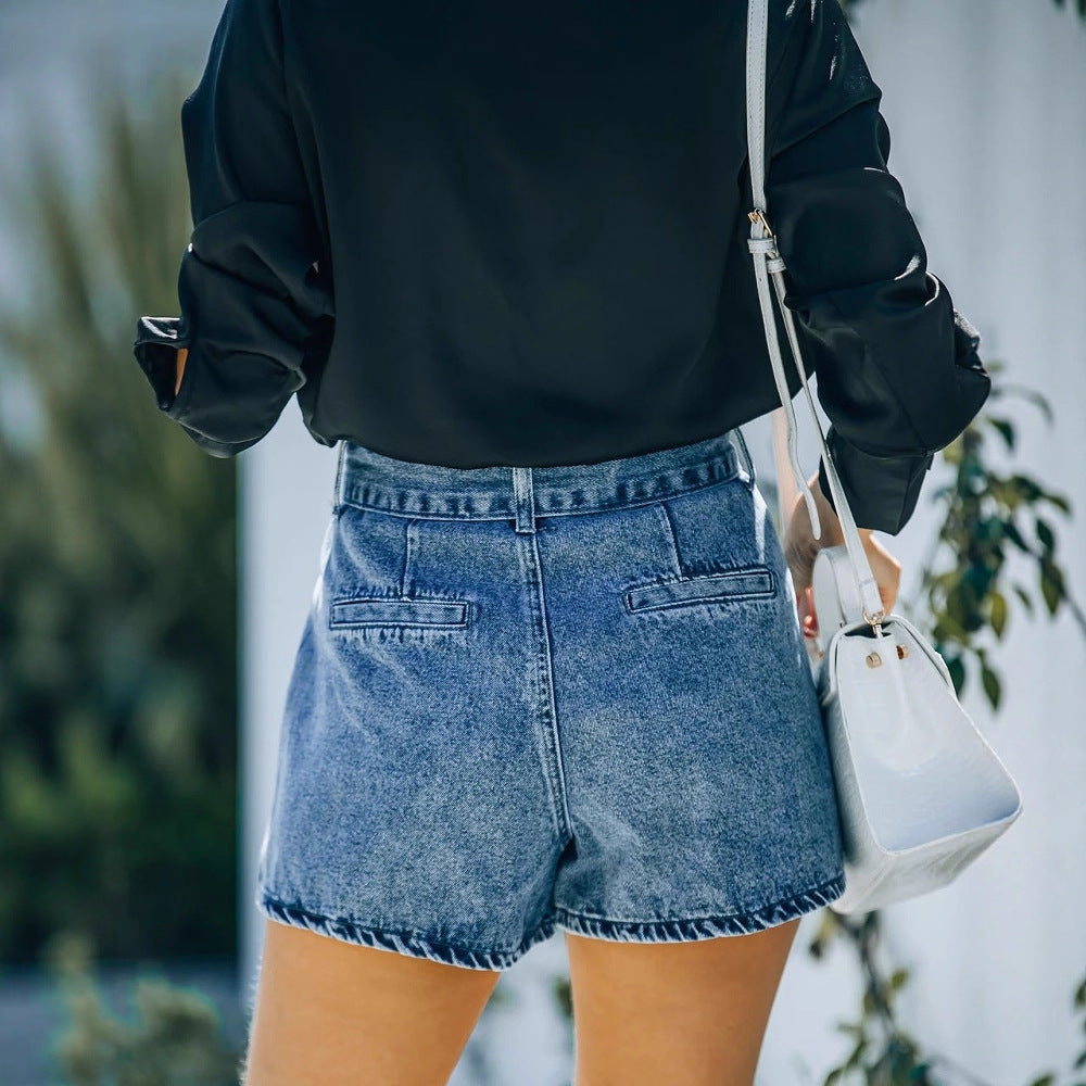 Damen Denim-Shorts mit modischer Taillierung und praktischen Taschen R&B