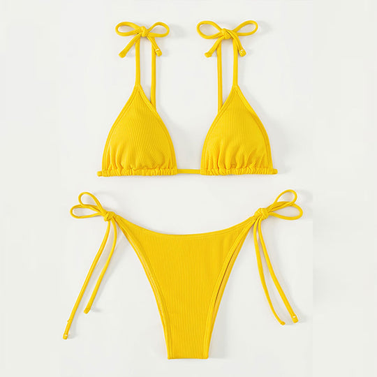 Damen Triangel-Bikini mit raffinierten Trägerschleifen R&B