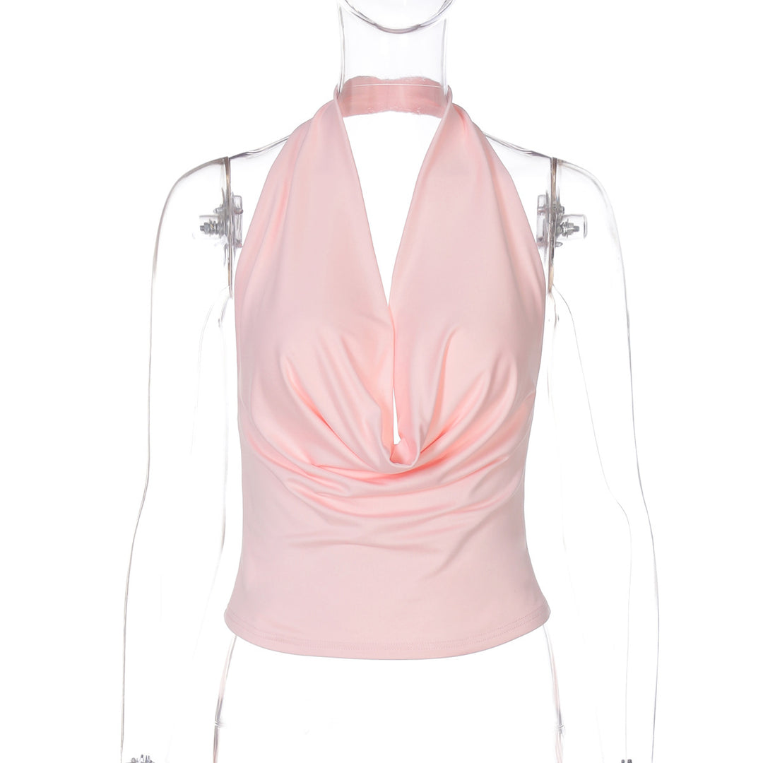 Damen Elegantes Hochgeschlossenes Oberteil mit Drapierung R&B