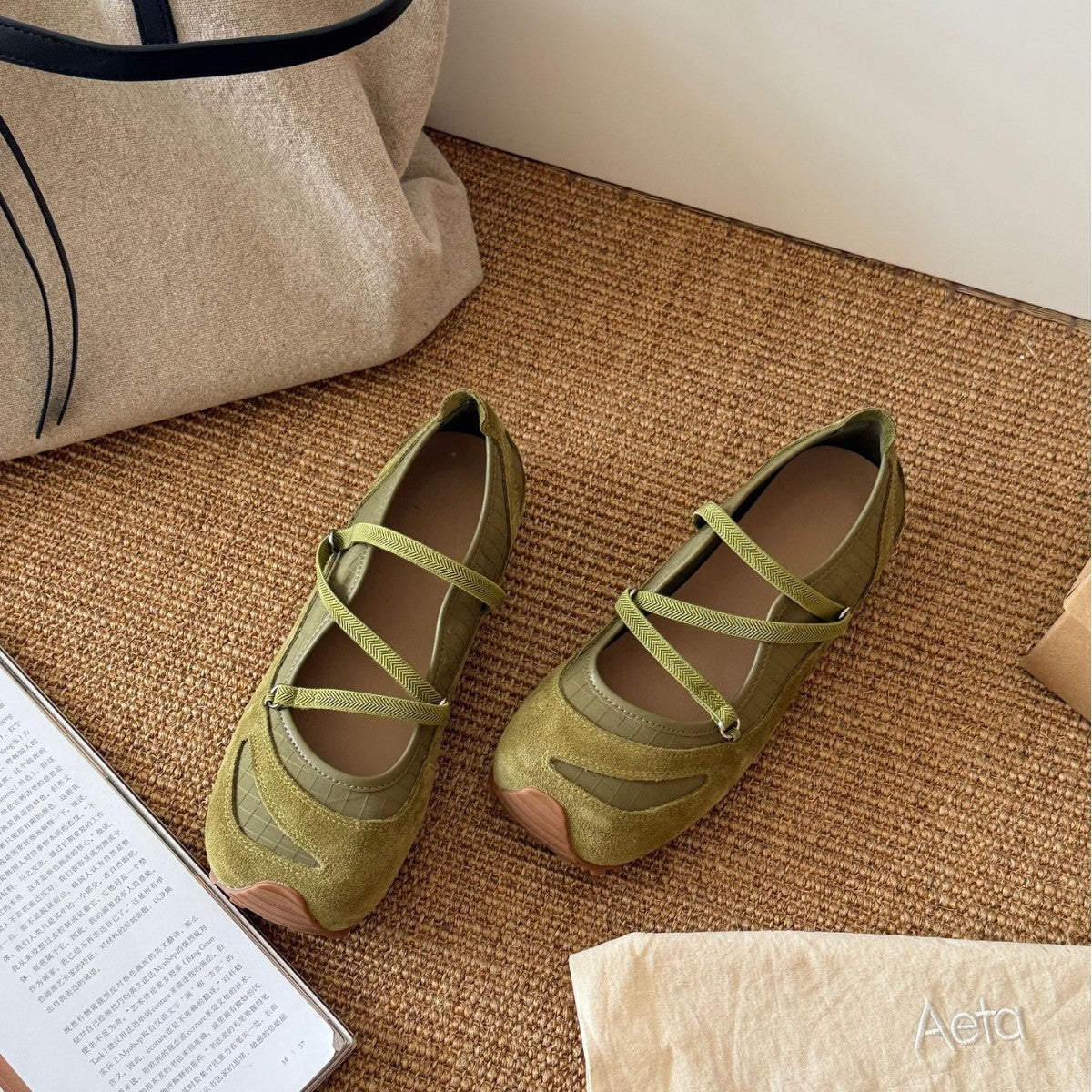 Damen Komfortable Ballerinas mit elastischem Riemchen und gepolsterter Innensohle