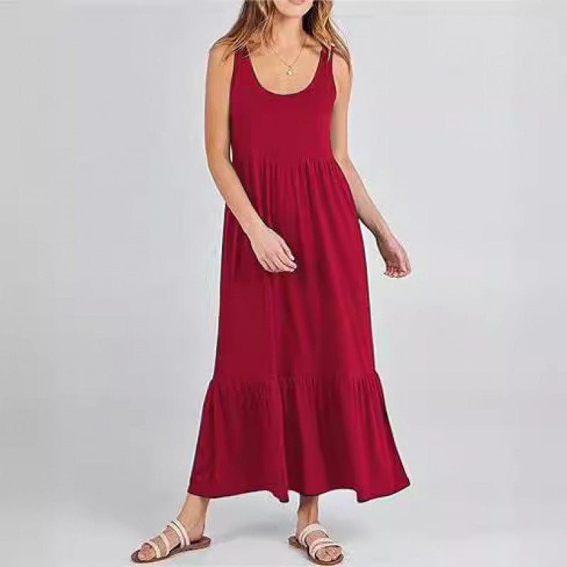Damen Sommerliches Maxikleid mit praktischen Taschen und voluminösem Saum R&B