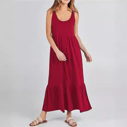 Damen Sommerliches Maxikleid mit praktischen Taschen und voluminösem Saum R&B