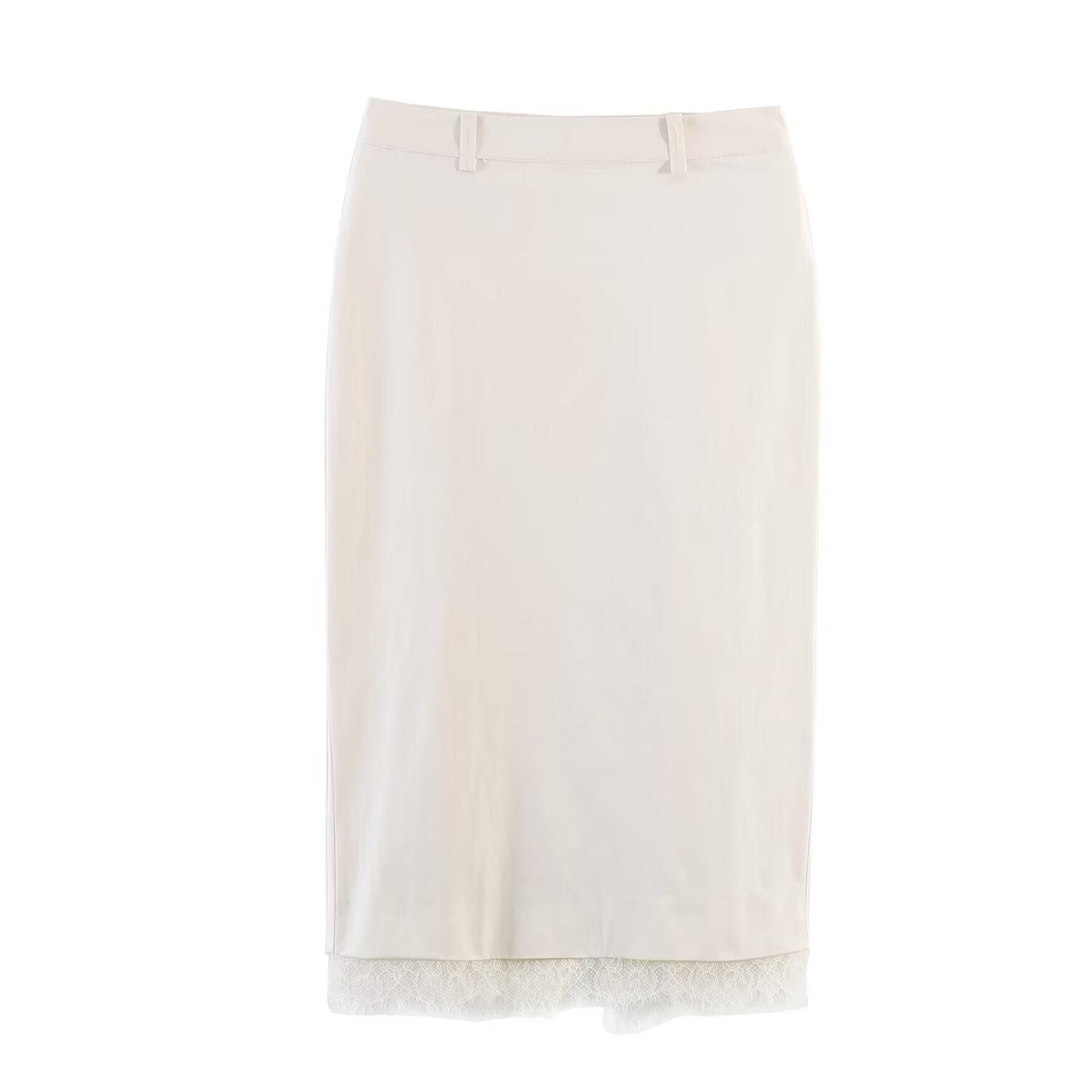 Damen Bleistiftrock mit feiner Spitze und elegantem Bund R&B