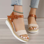 Damen Wedge-Sandalen mit verstellbarem Riemen und rutschfester Sohle R&B