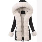 Damen Fleecejacke mit luxuriösem Kunstpelzkragen R&B