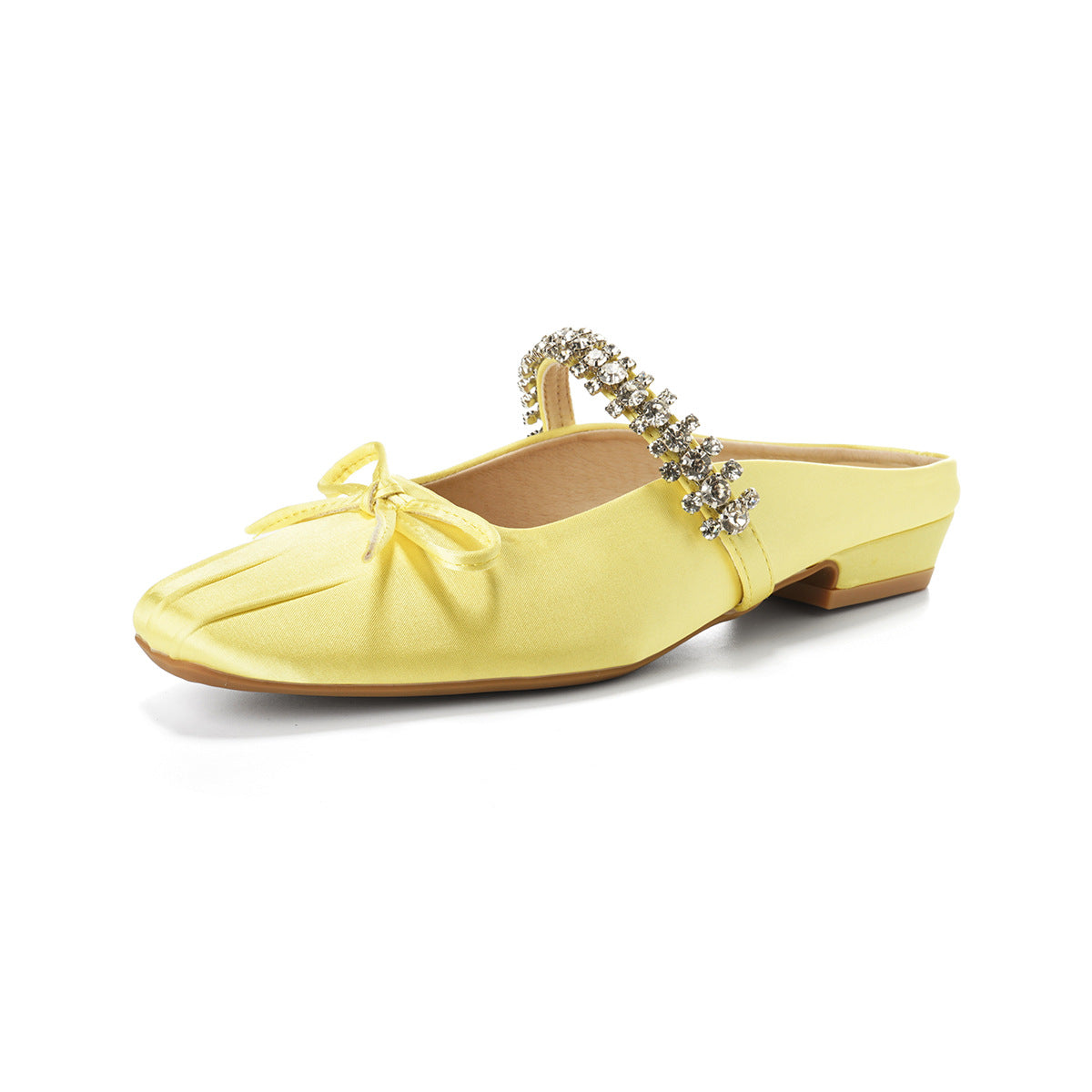 Damen Feste Puschen mit elegantem Strassdetail