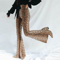 Damen Flared Jeans mit stilvollem Leopardenmuster R&B