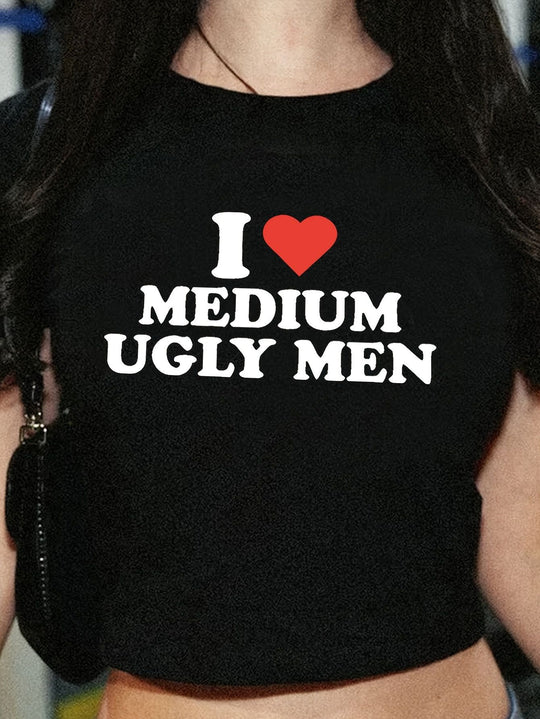 Damen Crop-T-Shirt mit inspirierendem Statementdruck R&B
