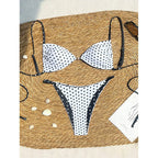 Damen Triangel-Bikini mit verspieltem Punktemuster und eleganten Akzenten R&B