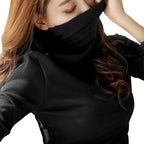 Damen Langarm Rollkragenoberteil aus weichem Stretchmaterial