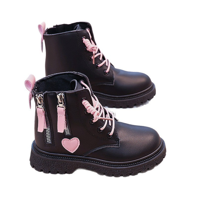 Damen Modische Stiefeletten mit herausnehmbaren Schnürsenkeln und seitlichem Reißverschluss R&B