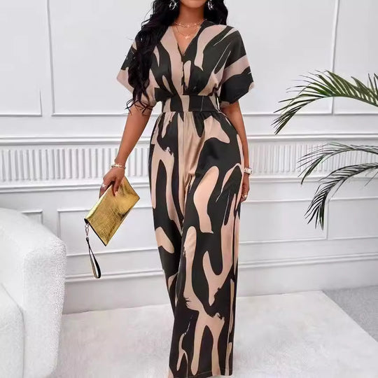 Damen Elegantes und modernes Jumpsuit mit abstraktem Muster R&B